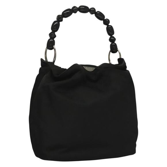 DIOR Maris Pearl Hand Bag Nylon Black Silver - Picture 1 of 12